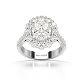4 CT Oval Cut Halo Lab Diamond Ring